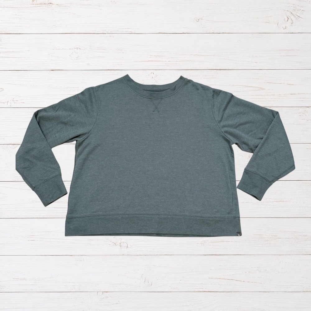 Eddie Bauer Teal Crewneck Sweatshirt Petite L Cotton Blend Gorpcore